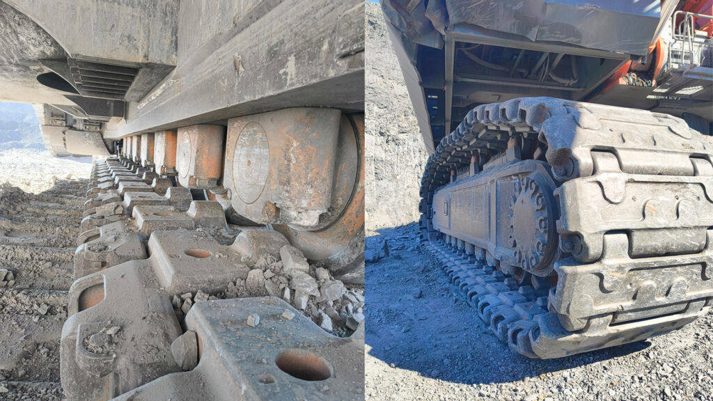 Recent inspection of the Hitachi© EX8000 at Central QLD coal mine shows very good condition of the Progress Mining undercarriage even after 4 months operating in harsh conditions.