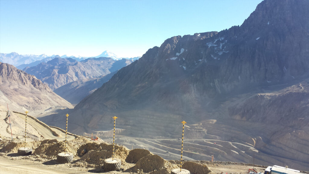 Sweeping views of an open-pit mine in the Andean region.